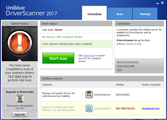 Uniblue DriverScanner 2017 Serial Key
