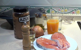 ingredientes salmón en salsa de naranja
