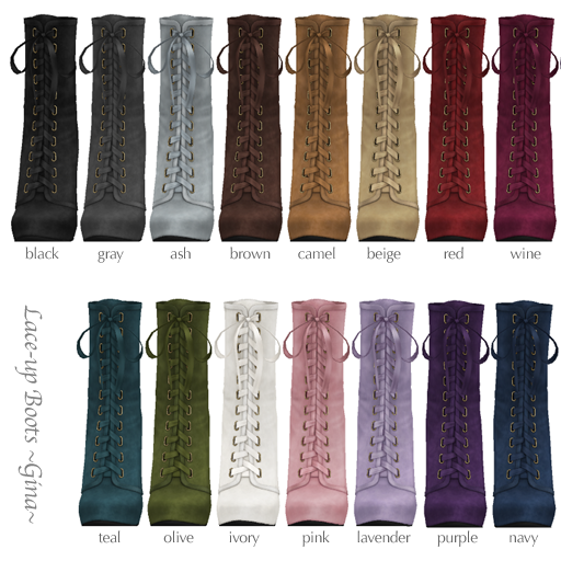 *G Field* New Release [Mesh] Laceup Boots Gina