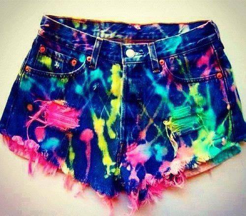 Beautifully Reckless: dye splash shorts