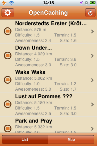 Geocaching-Norderstedt (eingestellt): Opencaching.com App