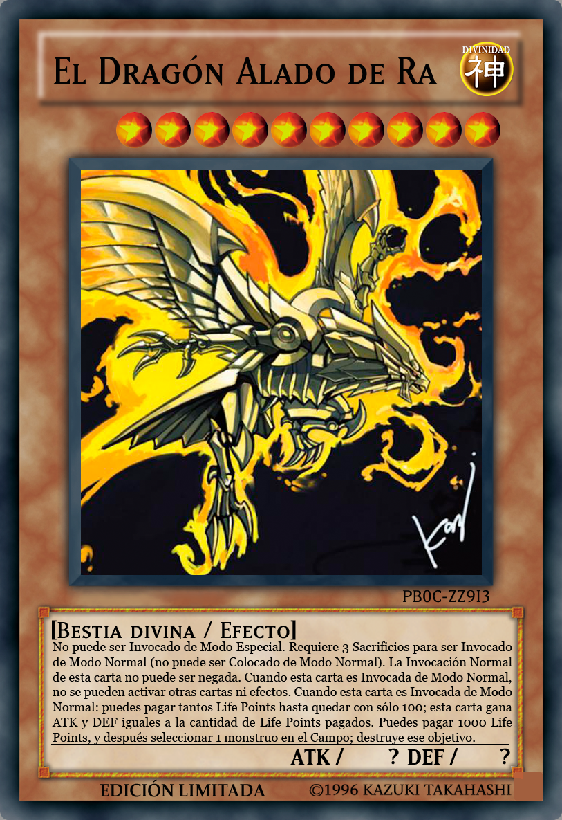 Cartas YuGiOh! para Imprimir El Dragón Alado de Ra (Legal)