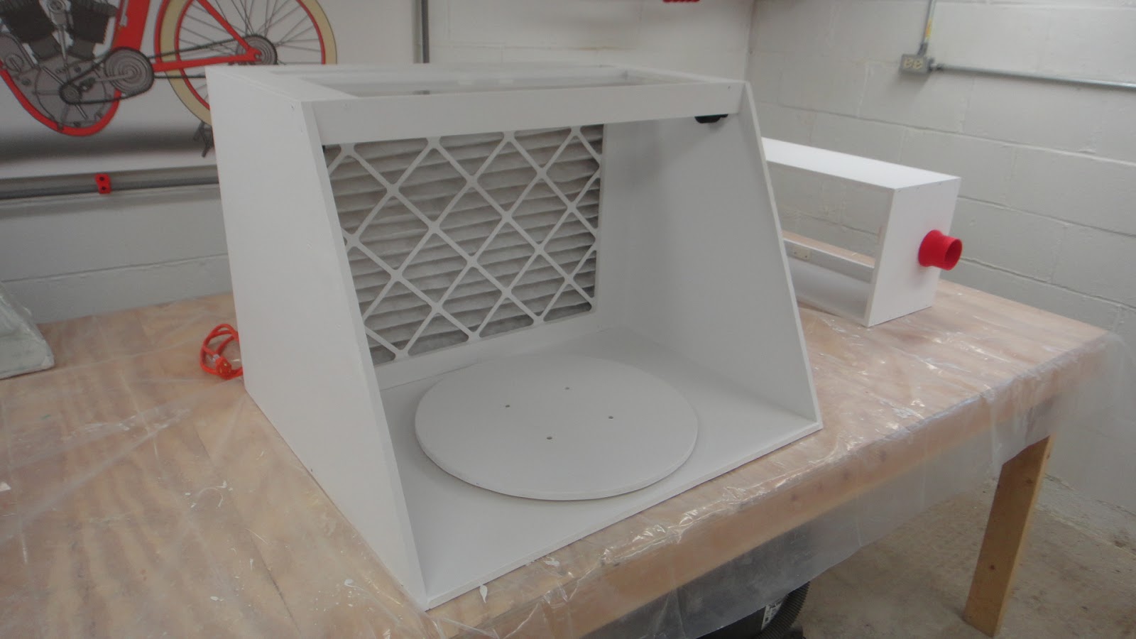 The Tinkers Workshop: The Work Table Spray Booth Is Completed! spray booth wiring 