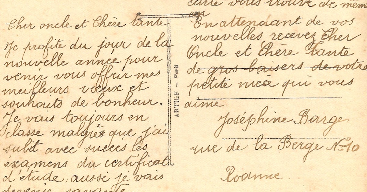 Antique Images: Free Handwriting Graphic: Vintage French Postcard Back ...