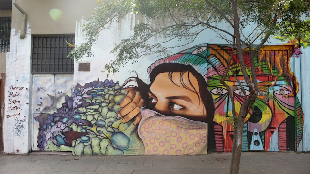 graffiti street art by izak, henruz, sotho and raiz in santiago de chile