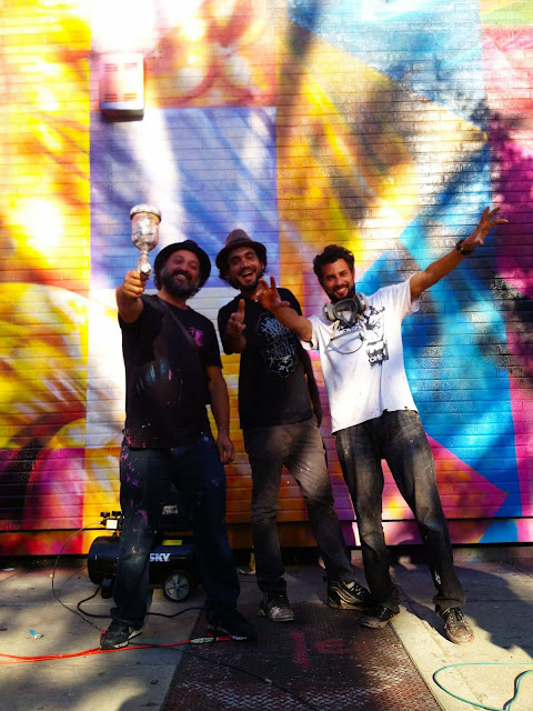 Second Street Art Mural By Brazilian Painter Eduardo Kobra In Los Angeles, USA. with mrbrainwash