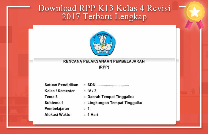 RPP K13 Revisi 2017 SD Kelas 4