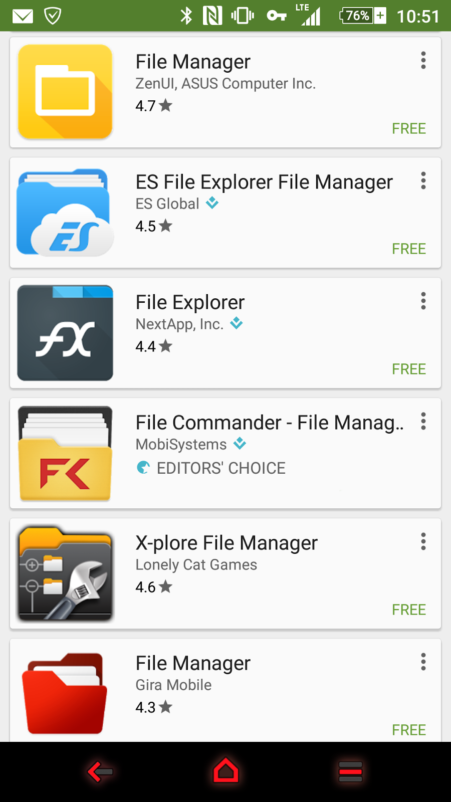 The battle of the File manager on Android is a hot topic