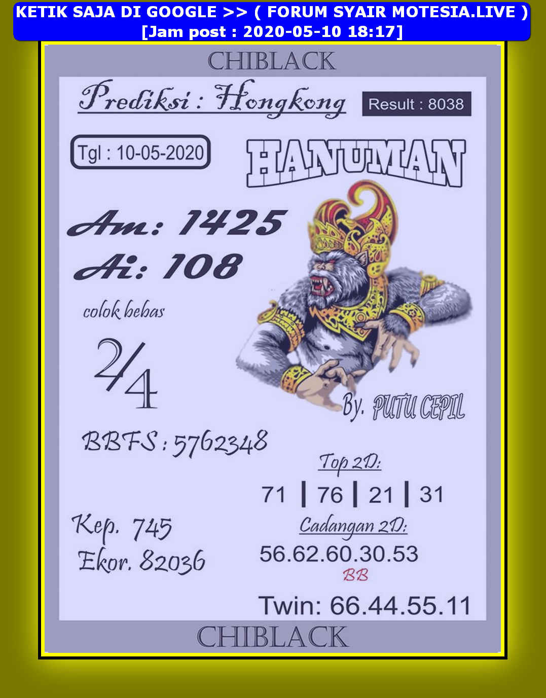 1 New Message Kode Syair Hongkong 10 Mei 2020 Forum Syair Togel Hongkong Singapura Sydney