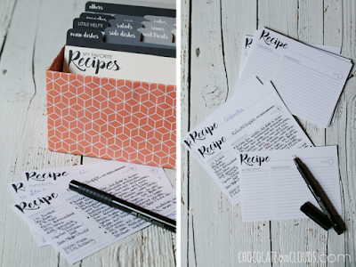 recipe cards box printable