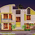3 BHK mix roof contemporary home at Pathanamthitta