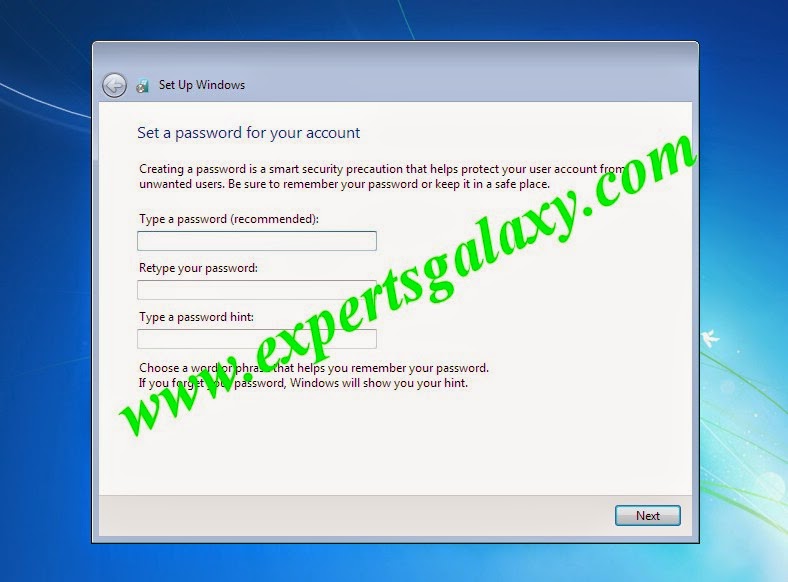 Windows 7 Set Account Password