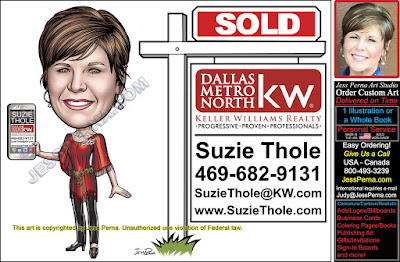 KW Agent with Smart Phone Cartoon Ad