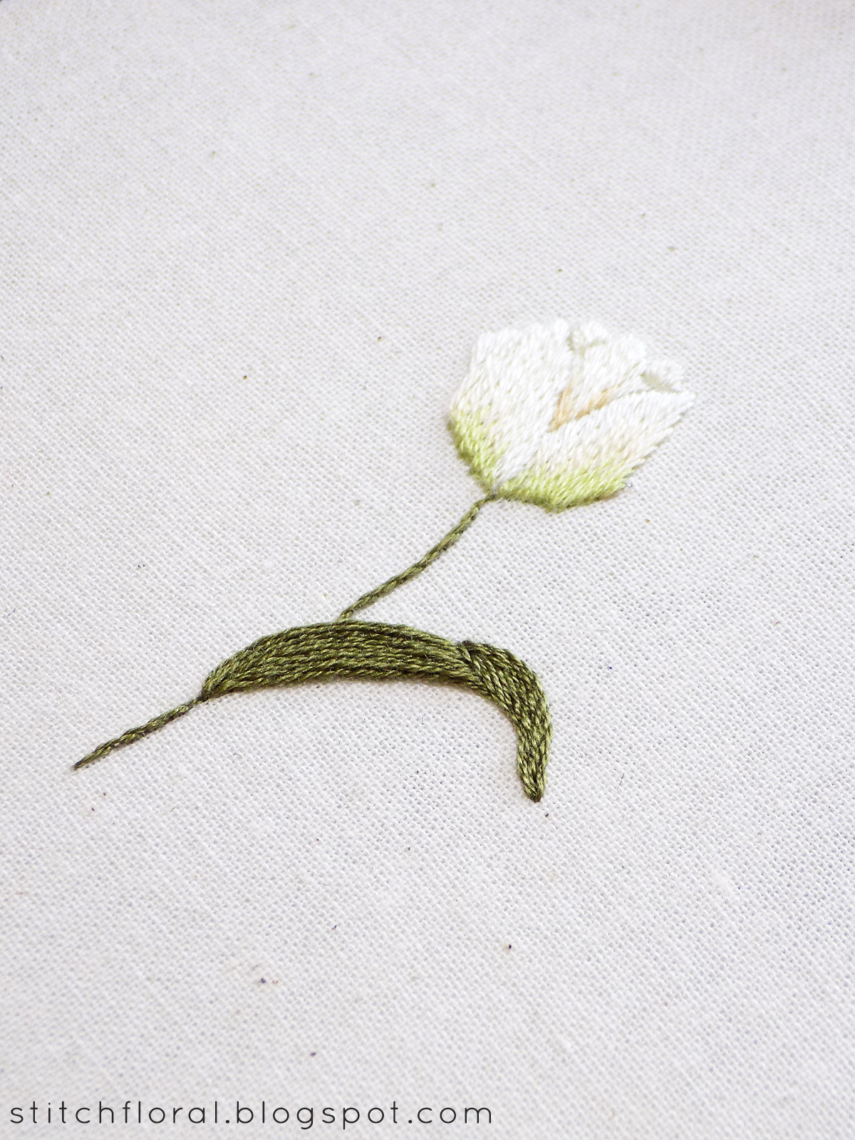 Tulip hand embroidery tutorial  stitch floral Tulip hand embroidery tutorial  stitch floral