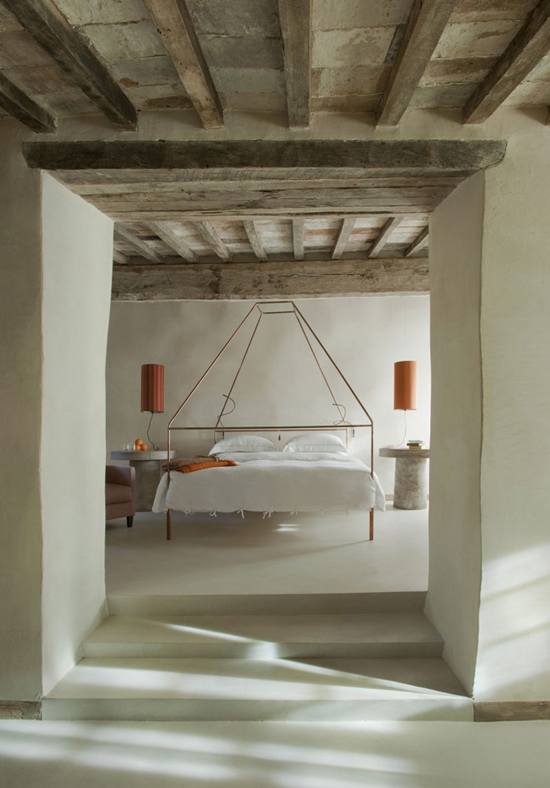 Neo rustic bedroom | Monteverdi Hotel designed by Ilaria Miani