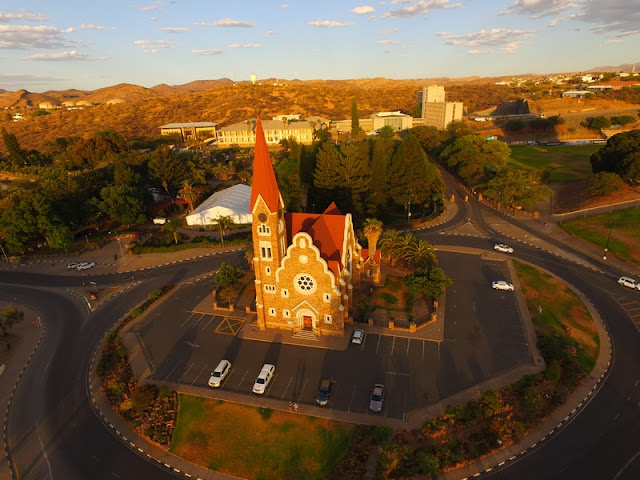 Namibia: Windhoek Christuskirche aerial photo gallery
