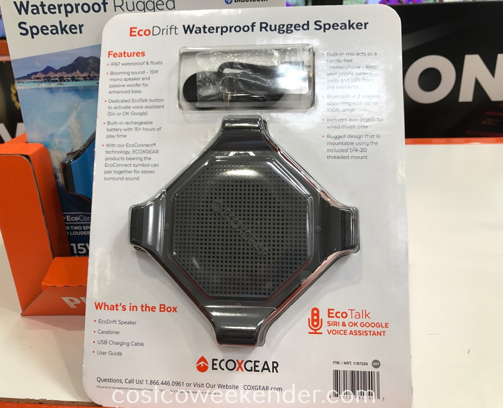 EcoXGear EcoDrift Waterproof Rugged Speaker Costco Weekender