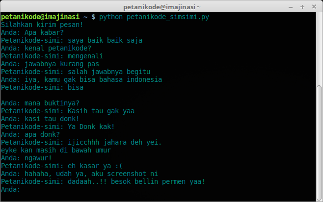 Aplikasi Chat Simsimi Berbasis CLI dengan Python