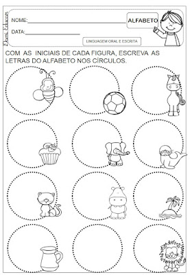 Atividades de alfabetização com alfabeto