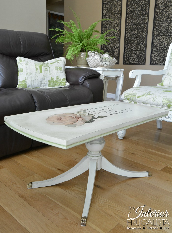 White Duncan Phyfe Coffee Table Makeover