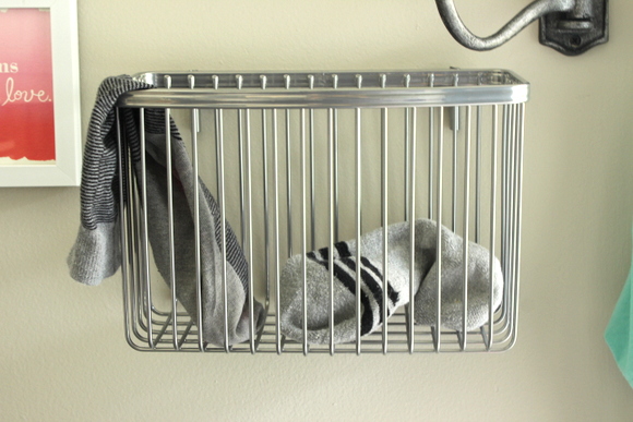 Basket for extra socks in the laundry room