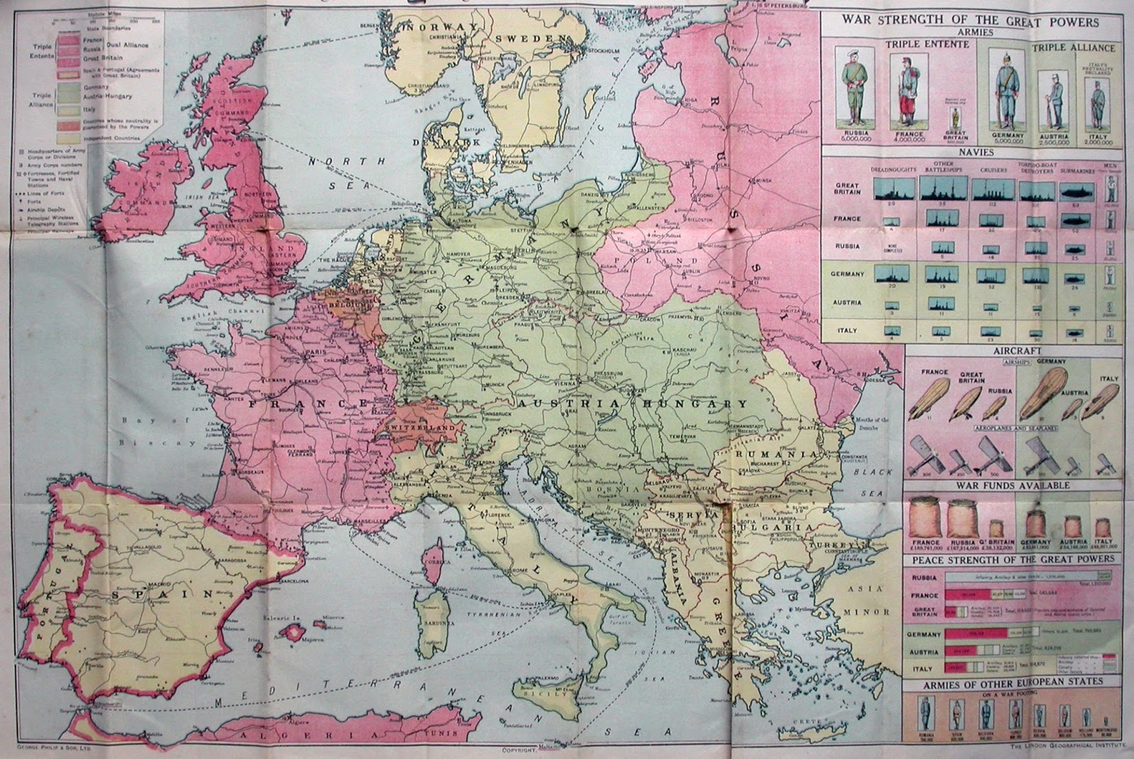 First World War Map from the Daily Mail (1914)