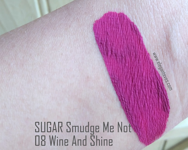 SUGAR Smudge Me Not Liquid Lipstick 08 Wine and Shine swatch