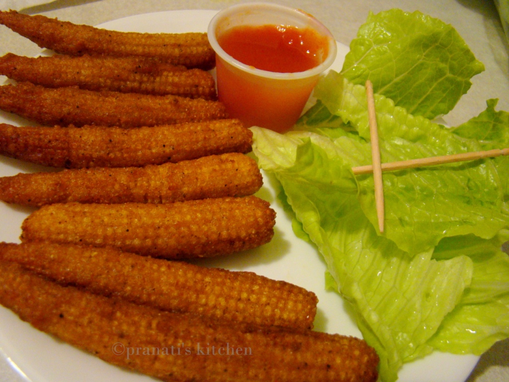 Delicious Recipes 4m Pranati's Kitchen Baby corn fritters