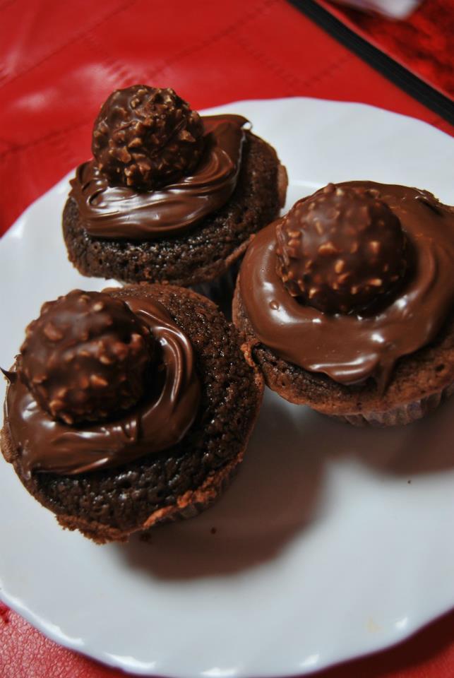 hari nugraha: Chocolate muffins with nutella and Ferrero Rocher. Made ...