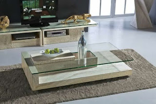 Modern Travertine Stone Coffee Table Rectangle Glass Center Table for Living Room glass centre table for living room must have cozy concept simple wood and thin glass