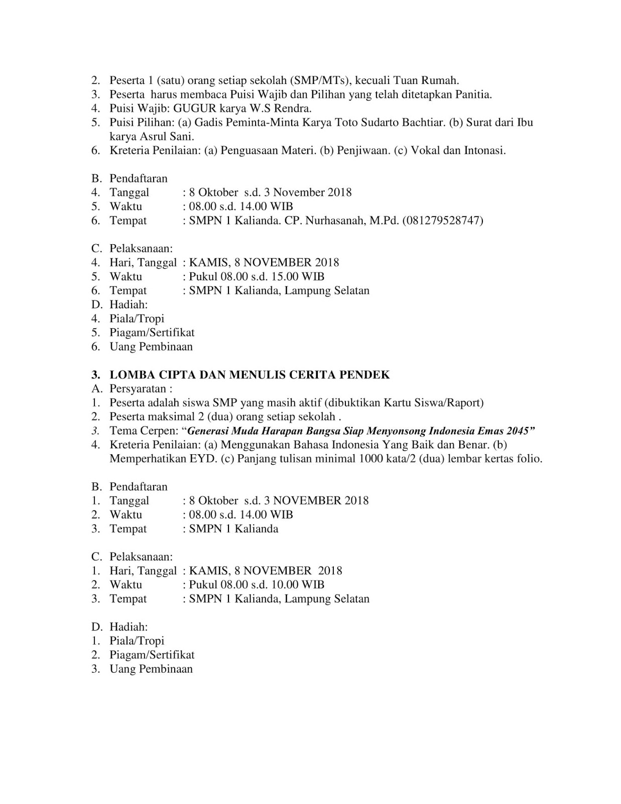 Puisi Kepada Peminta Minta Karya Toto Sudarto Bachtiar