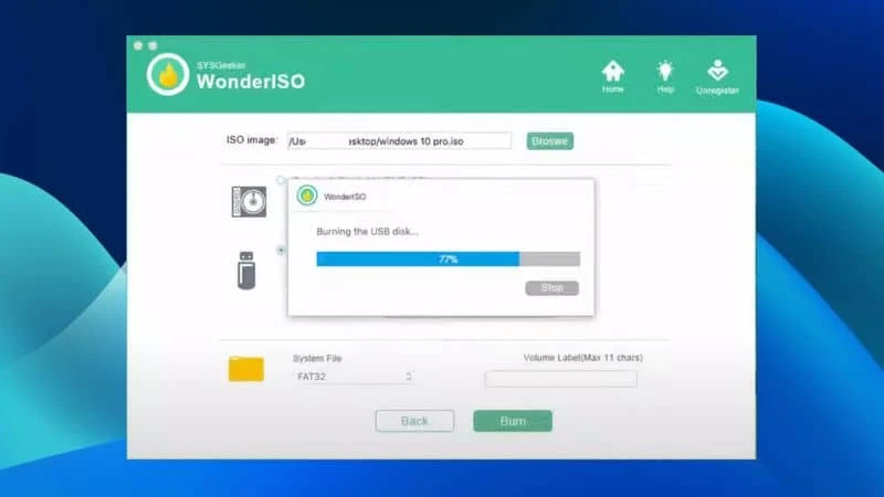 Create Windows 10 Bootable USB Using WonderISO