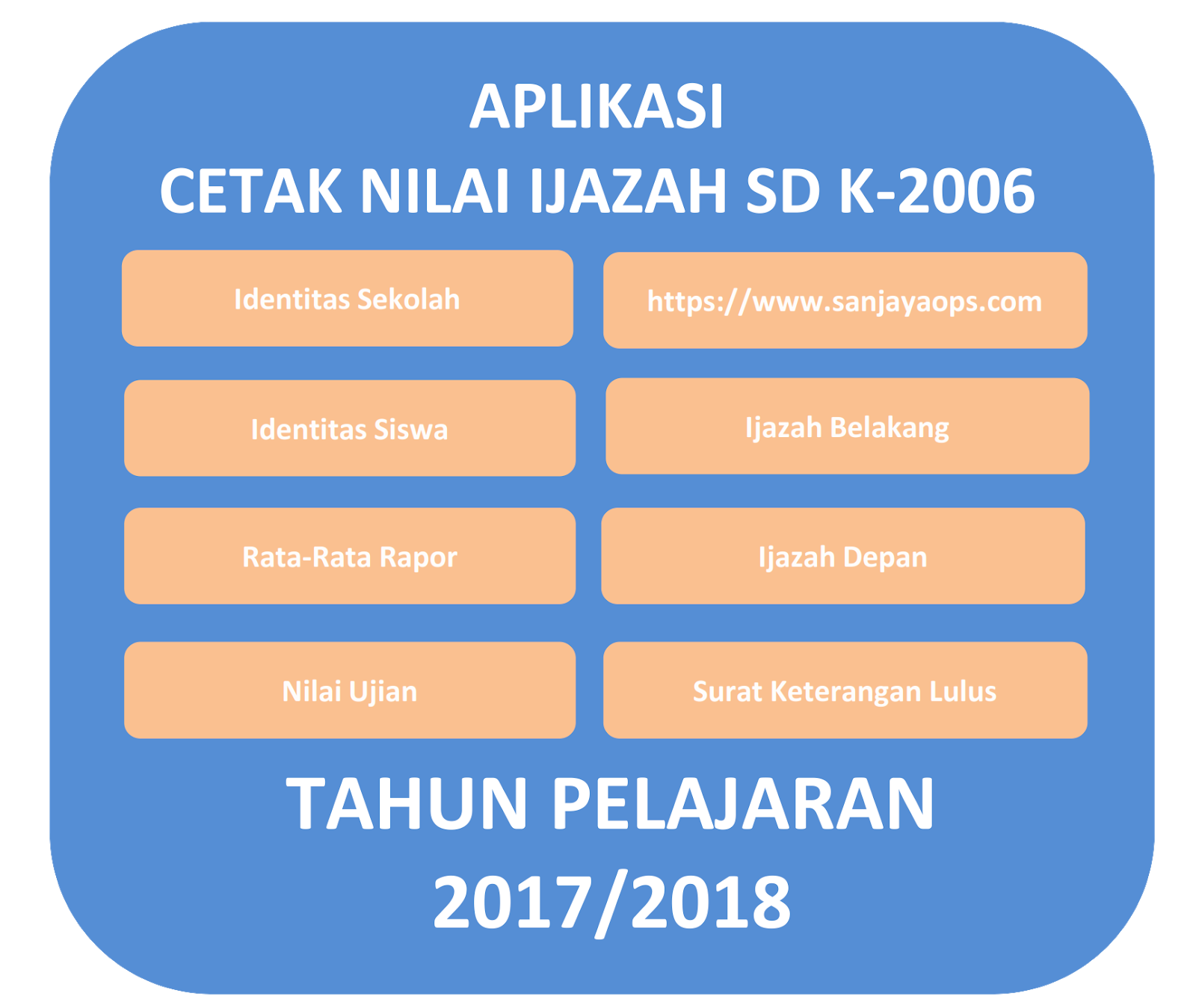 Aplikasi Pengolahan Nilai Ijazah Excel SD MI Kurikulum 2006 Tahun Pelajaran 2017 2018