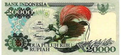 Gambar uang kertas Indonesia Rp 20000 terbitan tahun 1992