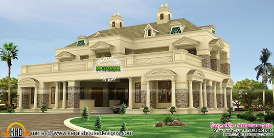 Luxury pillar type  slope roof colonial home
