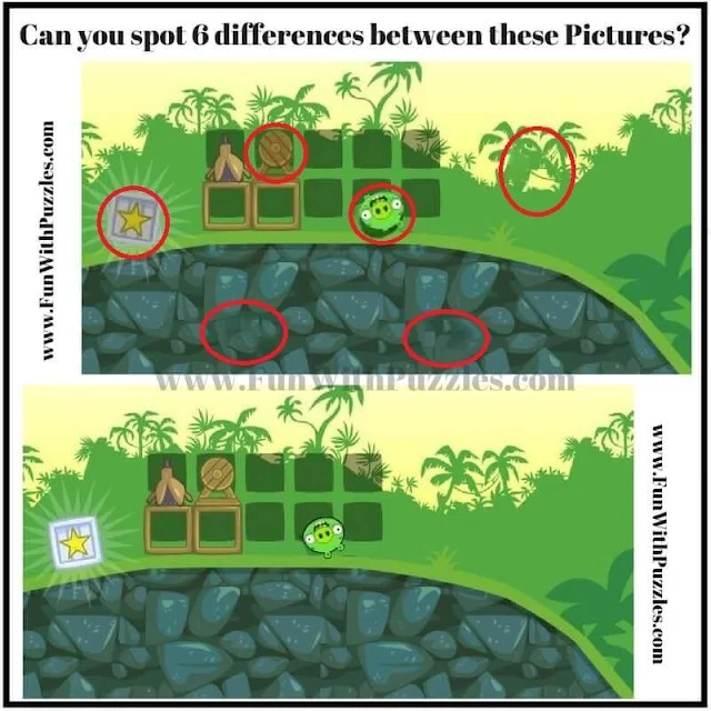 Angry Birds Spot-the-Difference Picture Puzzle Question - Answer