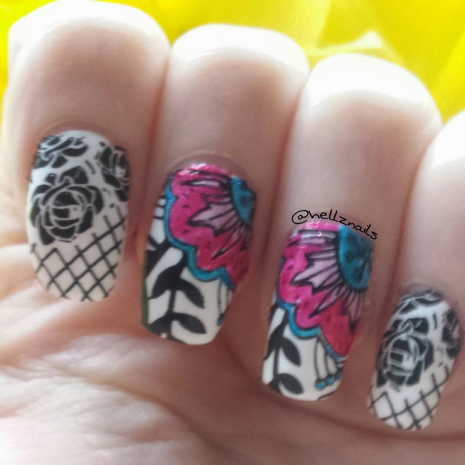 Lead Lighting stamping nail art Hellz nails