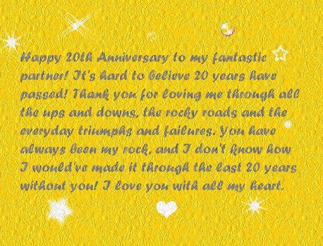 Happy 20th Anniversary  Quotes  Wishes and Images Words of 