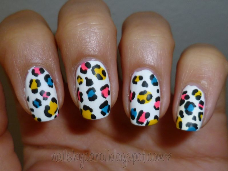 Nails by Carol: Rainbow Leopard Print