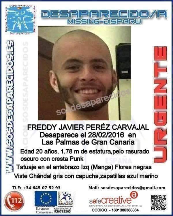 Un joven desaparecido Las Palmas de Gran Canaria, 28 febrero Un joven desaparecido Las Palmas de Gran Canaria, 28 febrero