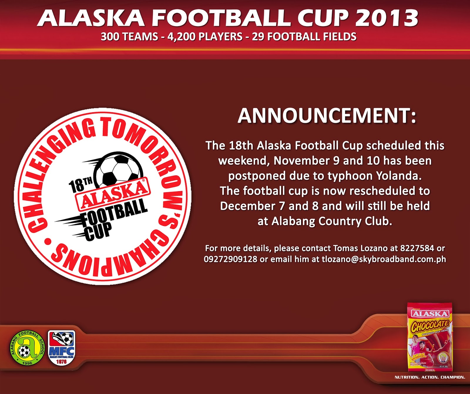 Deemen Runner: Announcement: Alaska Football Cup 2013