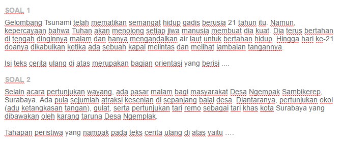 Contoh Soal Struktur isi teks cerita ulang ezy blog