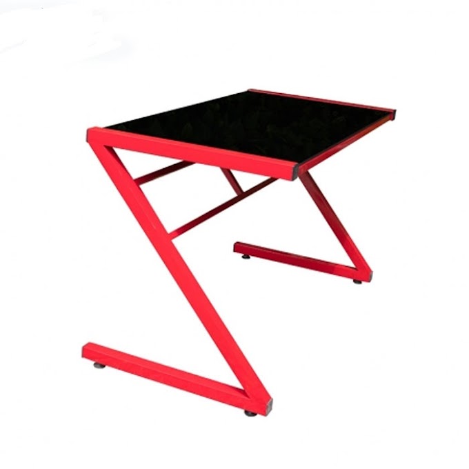 Glass Z-Top Gaming Table (120x75x60) (Red Legs)