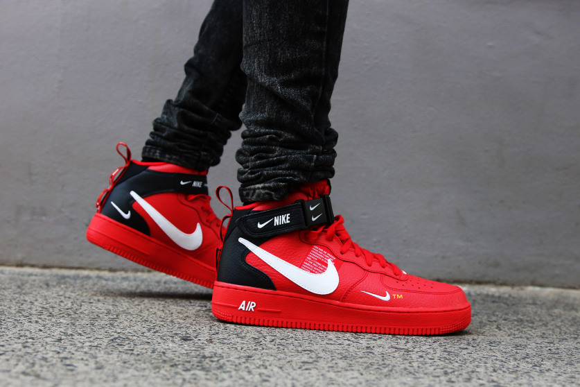 NIKE AIR FORCE 1 MID '07 LV8 UTILITY RED price $137.50