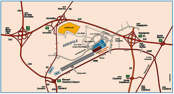 Mapa del Aeropuerto de Charleroi