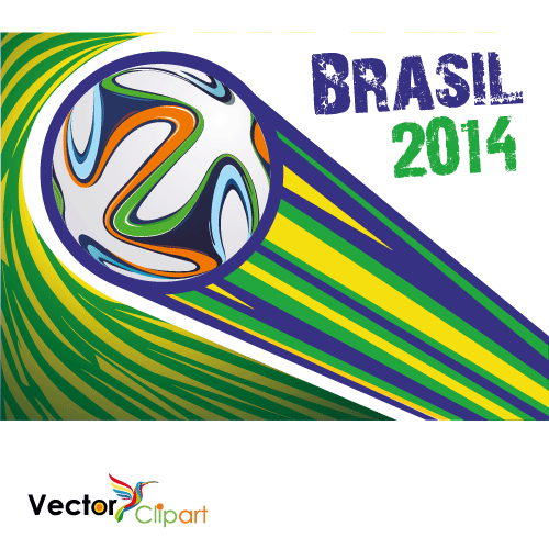 Brazuca Brasil 2014 colores planos - Vector