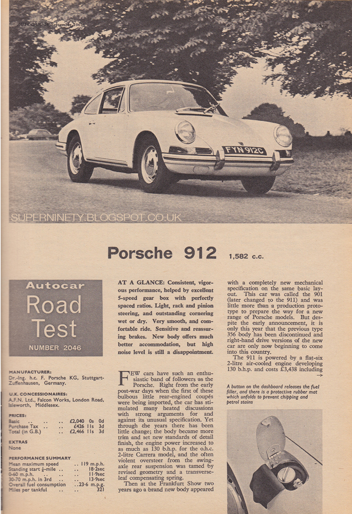 Super Porsche 912 Road Test (1965)