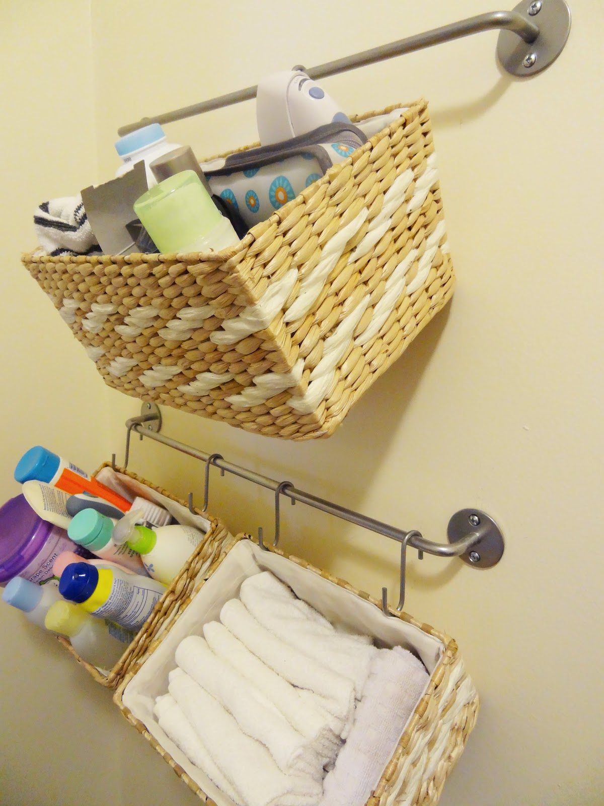 DIY // Hanging Bathroom Storage Baskets Revamp Homegoods