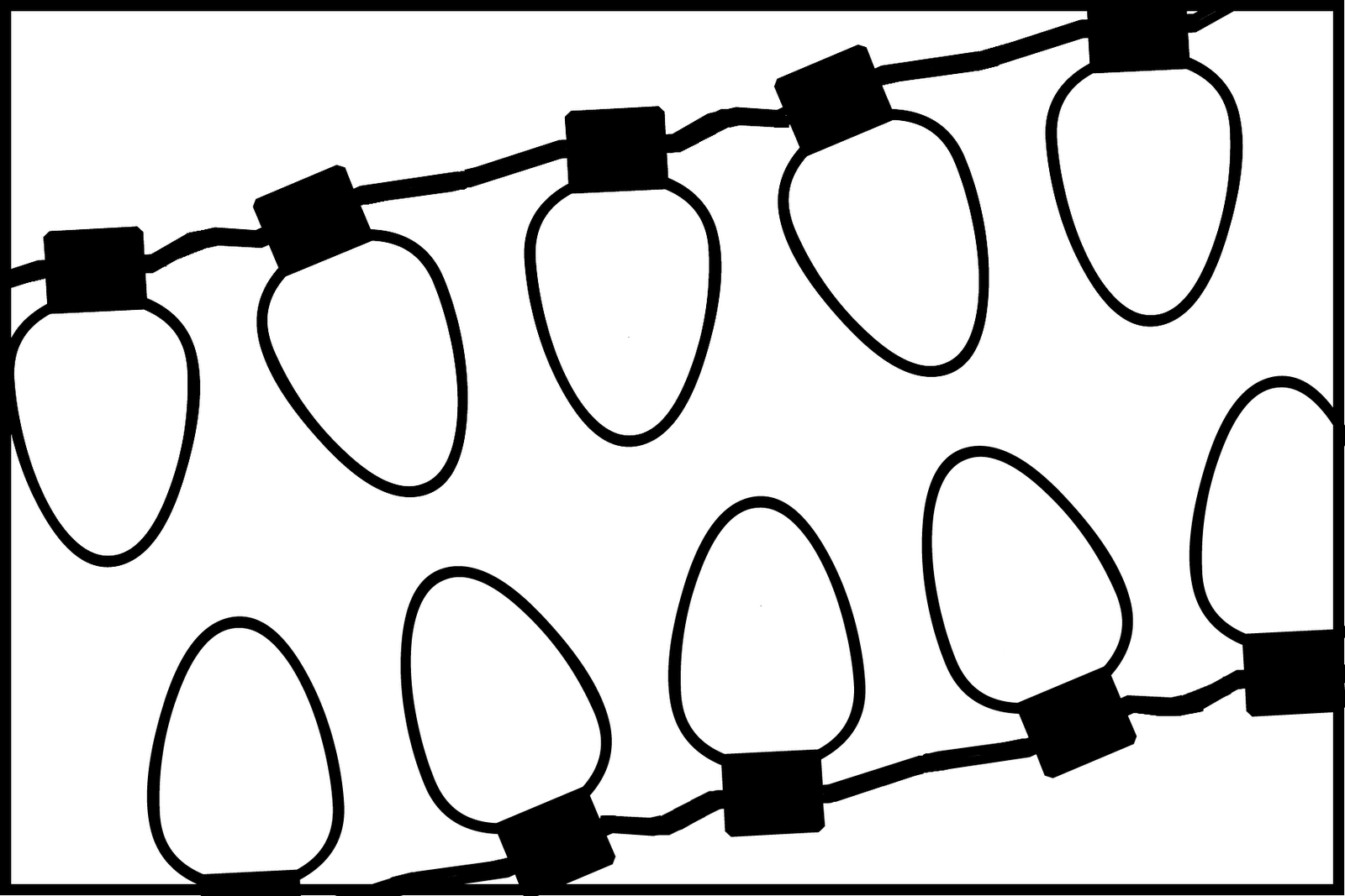 christmas lights clipart black and white - photo #6