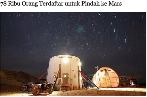 78 Ribu Orang Telah Terdaftar untuk Pindah ke Mars